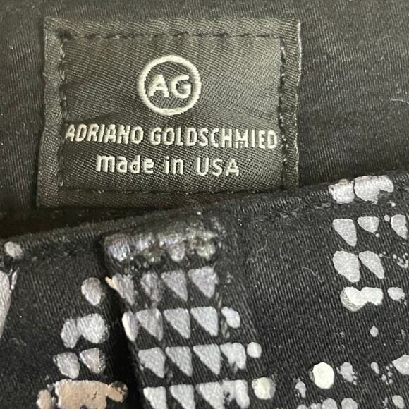 Adriano Goldschmied The Legging Super Skinny Black Silver Painted Pants Size 25R - Picture 6 of 9